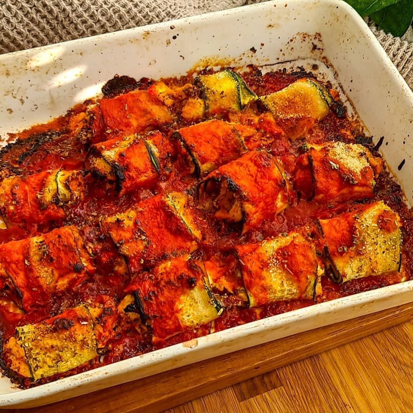 Vegan Tofu Zucchini Rolls with Sundried Tomatoes