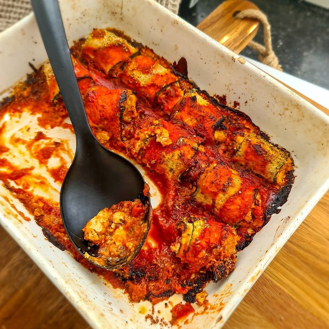 Vegan Tofu Zucchini Rolls with Sundried Tomatoes