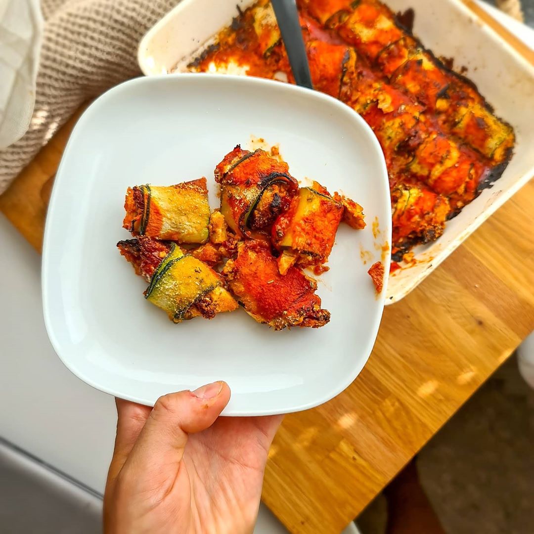 Vegan Tofu Zucchini Rolls with Sundried Tomatoes