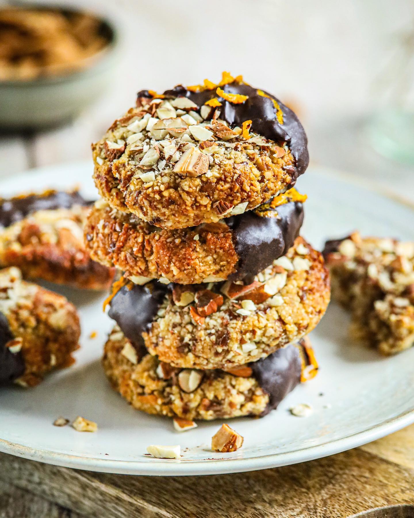 
Orange Almond Chocolate Cookies (Vegan + Gluten-Free)