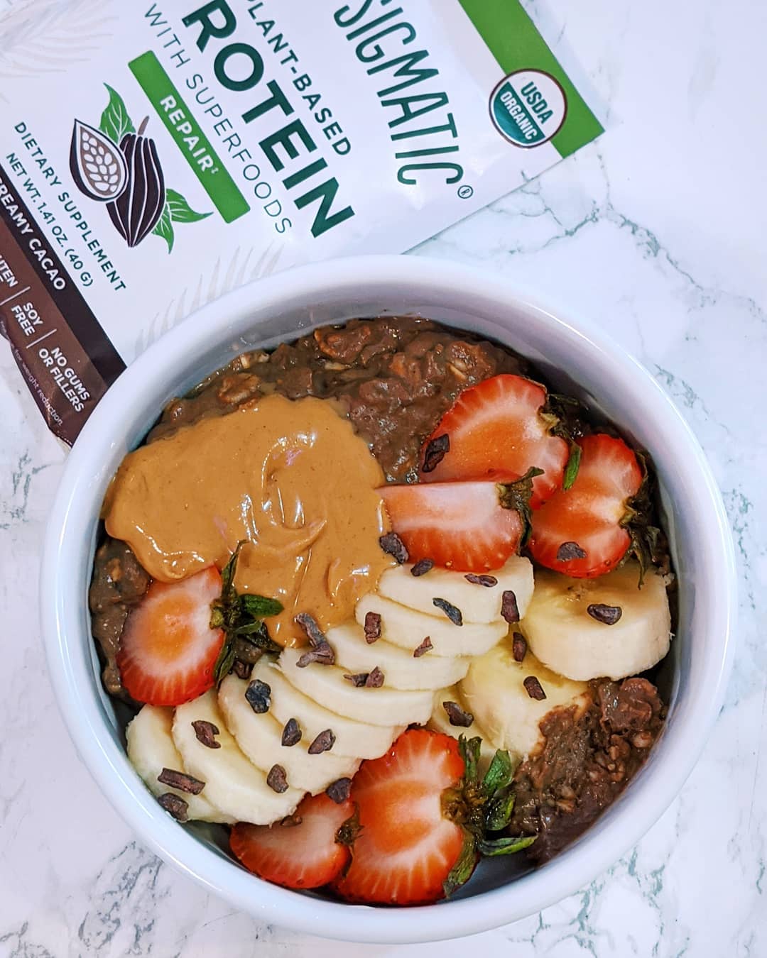 Vegan Chocolate Protein Oatmeal