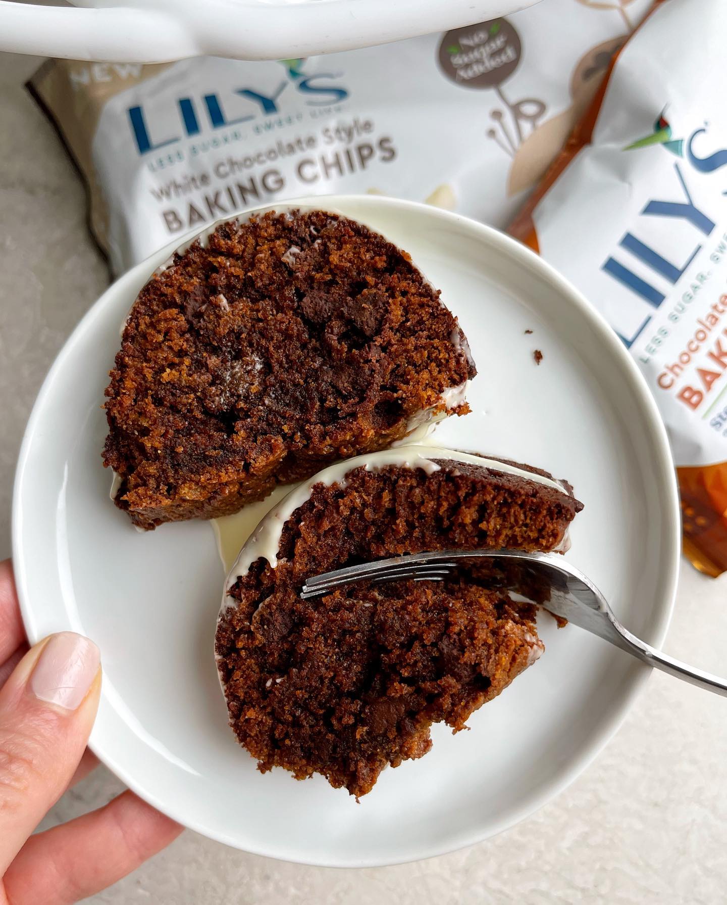 Gingerbread Bundt Cake with Salted Caramel Chips and White Chocolate Icing