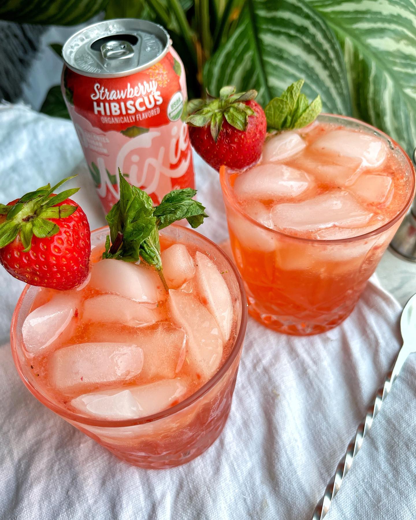 Strawberry Hibiscus Mojitos