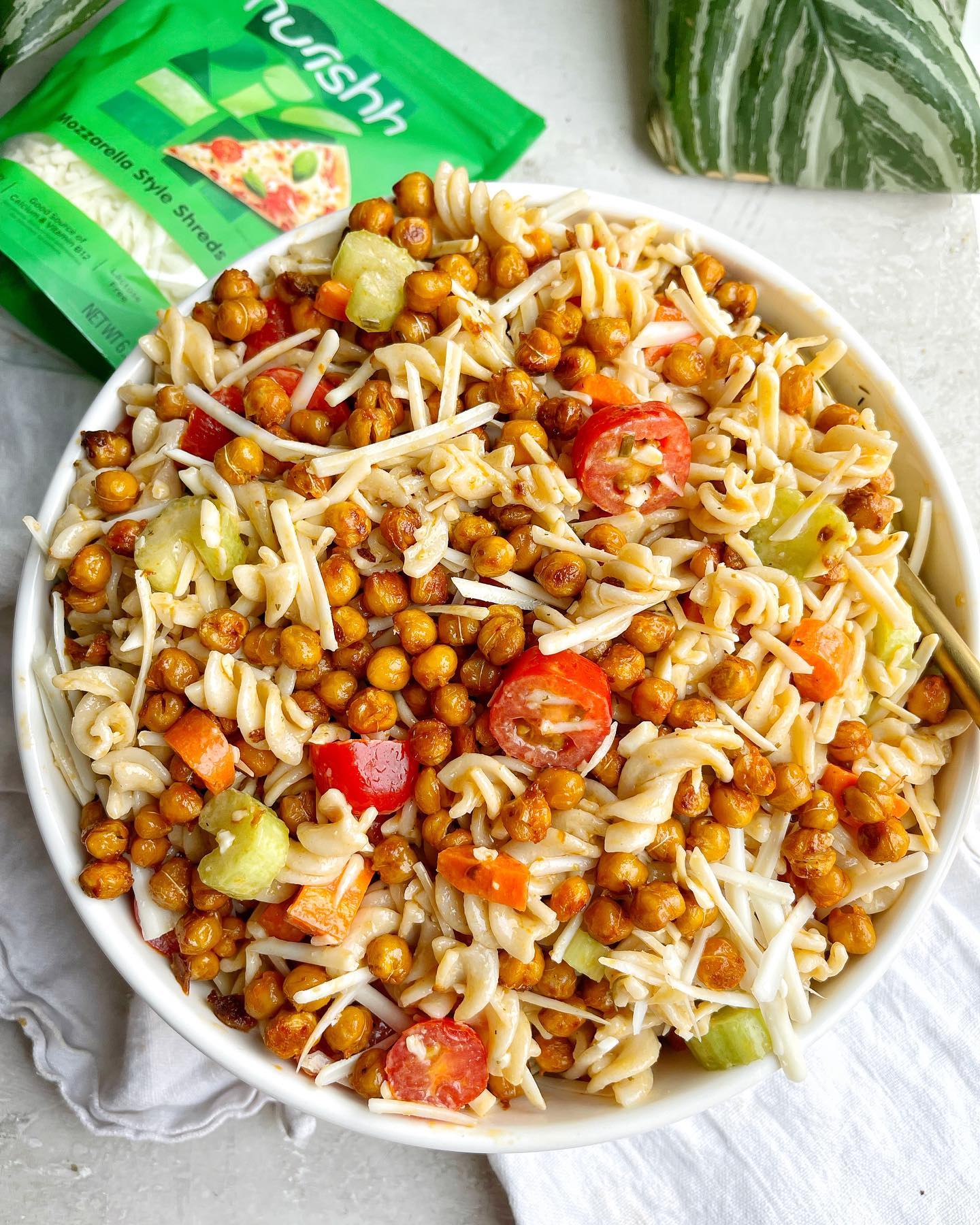 Vegan Buffalo Chickpea Pasta Salad