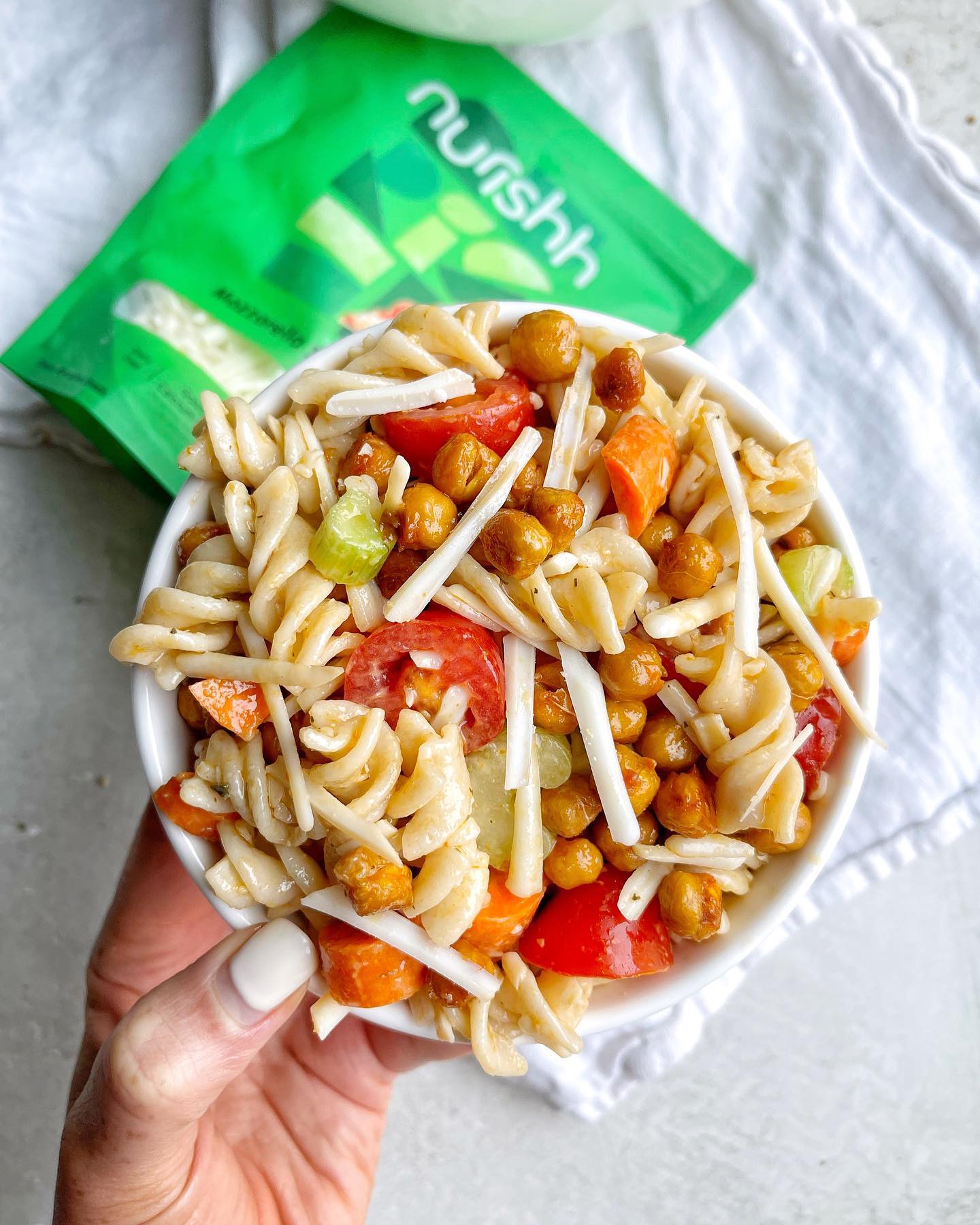 Vegan Buffalo Chickpea Pasta Salad