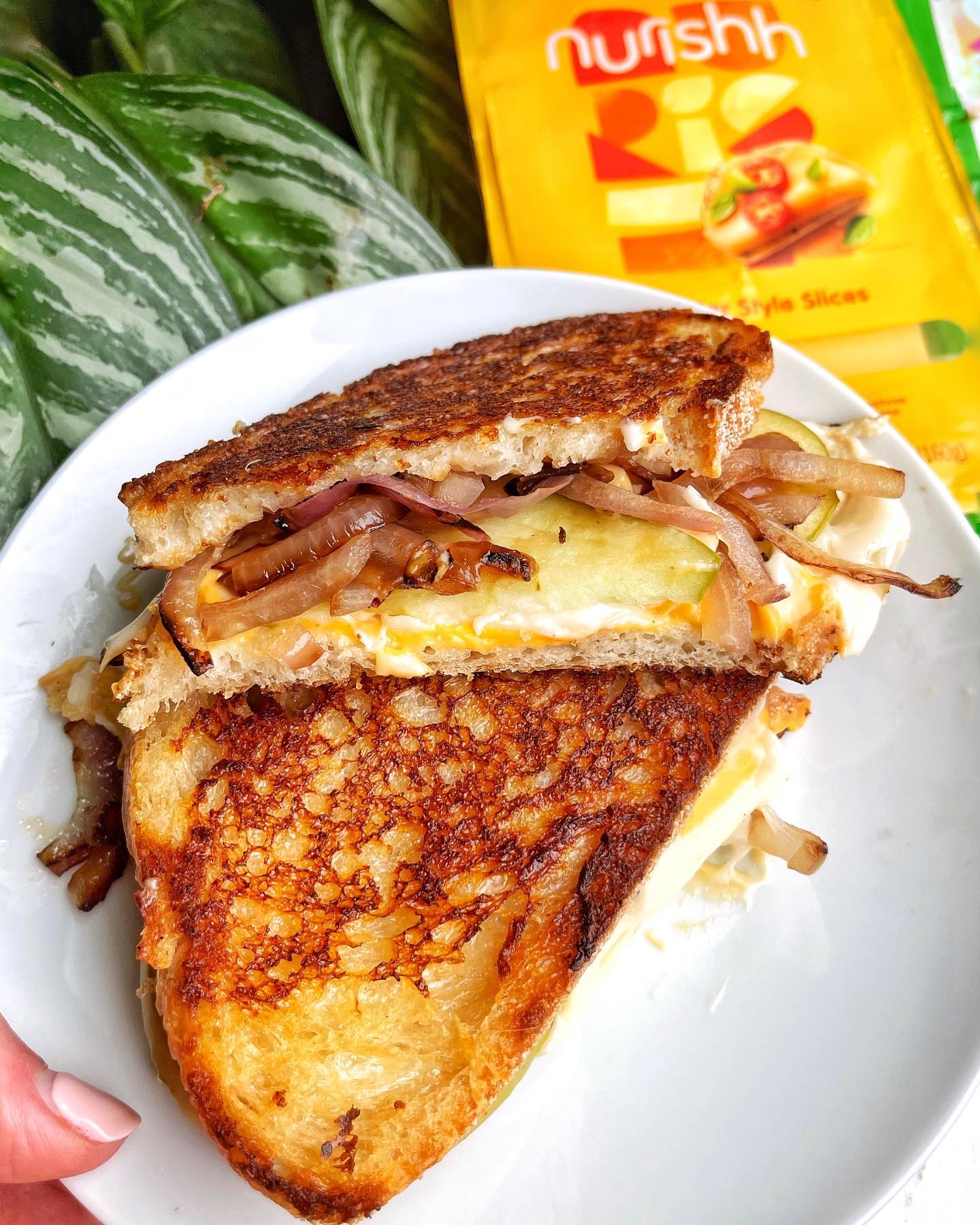 Apple and Cheddar Plant-Based Grilled Cheese