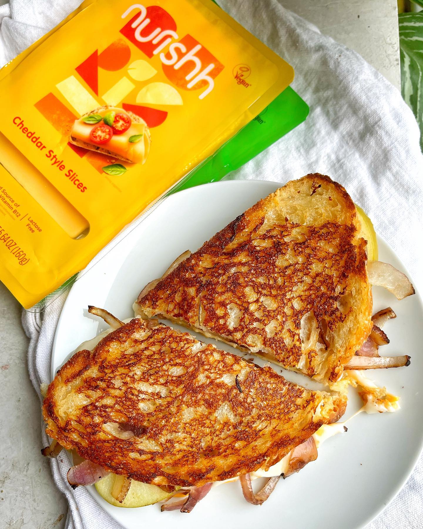 Apple and Cheddar Plant-Based Grilled Cheese