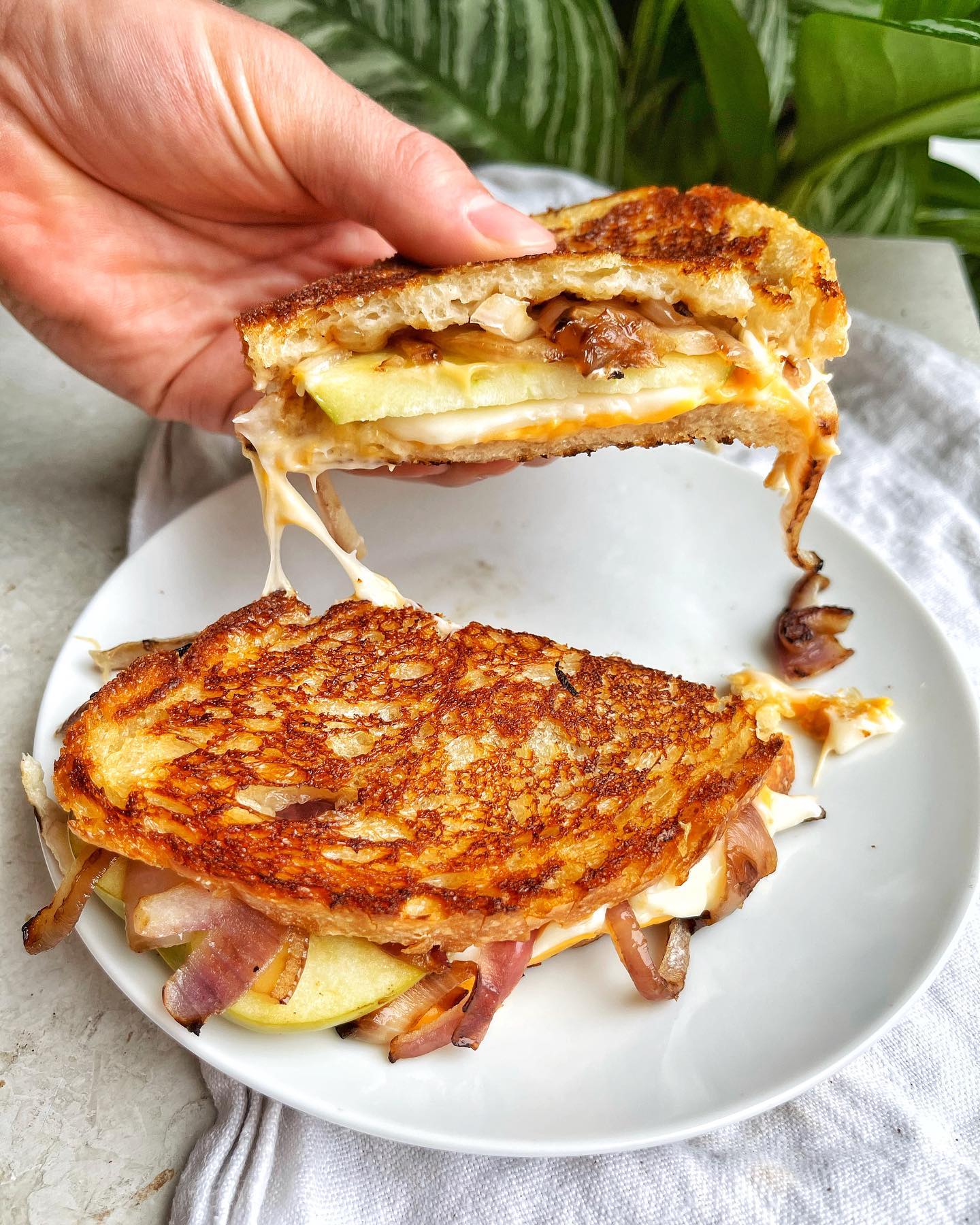 Apple and Cheddar Plant-Based Grilled Cheese