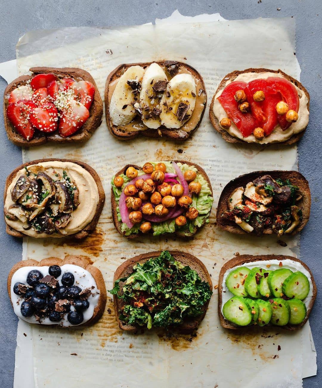 Assorted Toast Topping Ideas