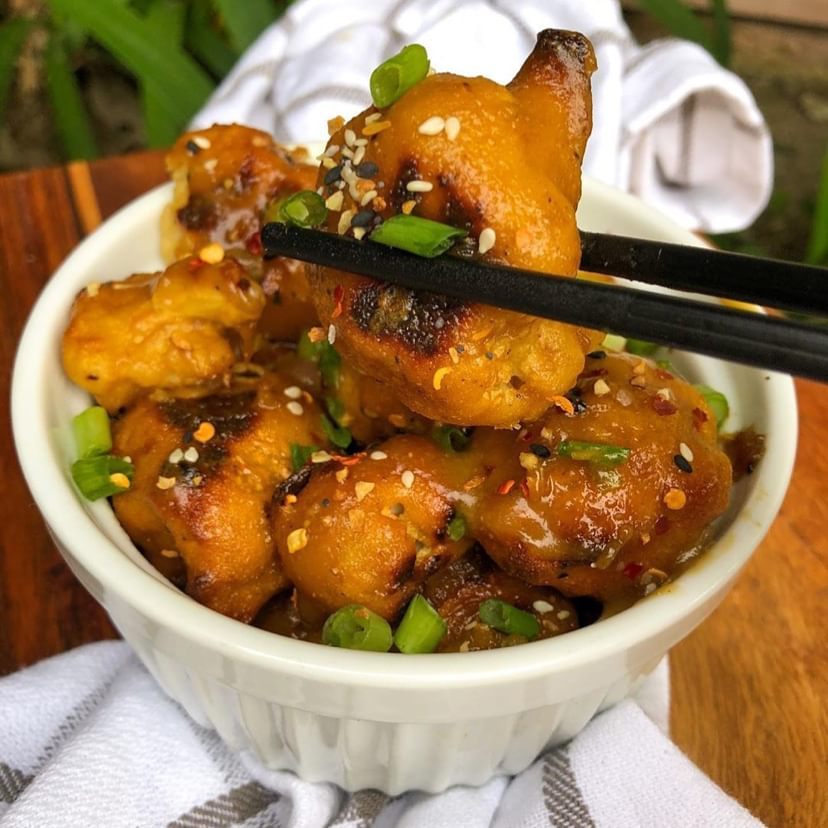 ‘Honey’-Garlic Cauliflower Bites