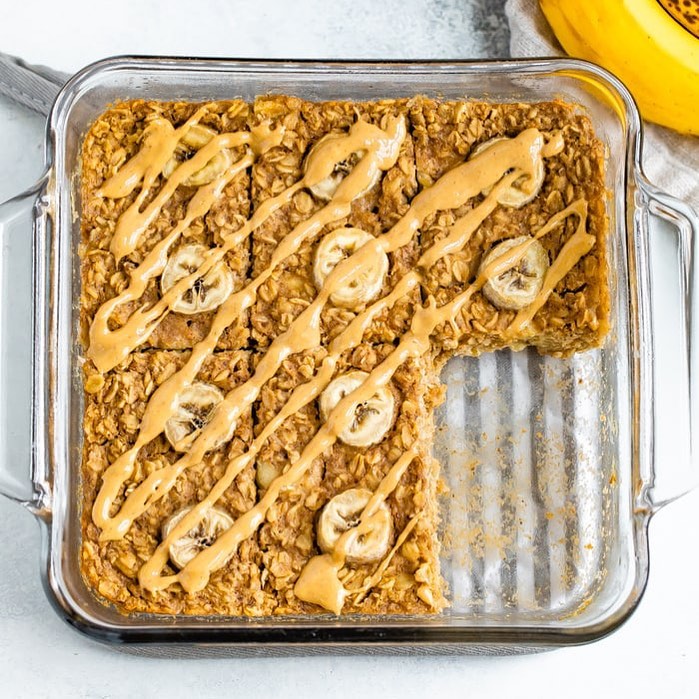 Vegan Banana and Peanut Butter Baked Oatmeal