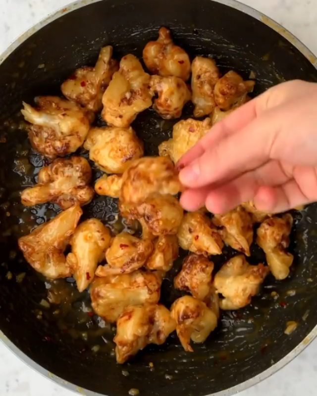 Fried Cauliflower with Orange Sauce