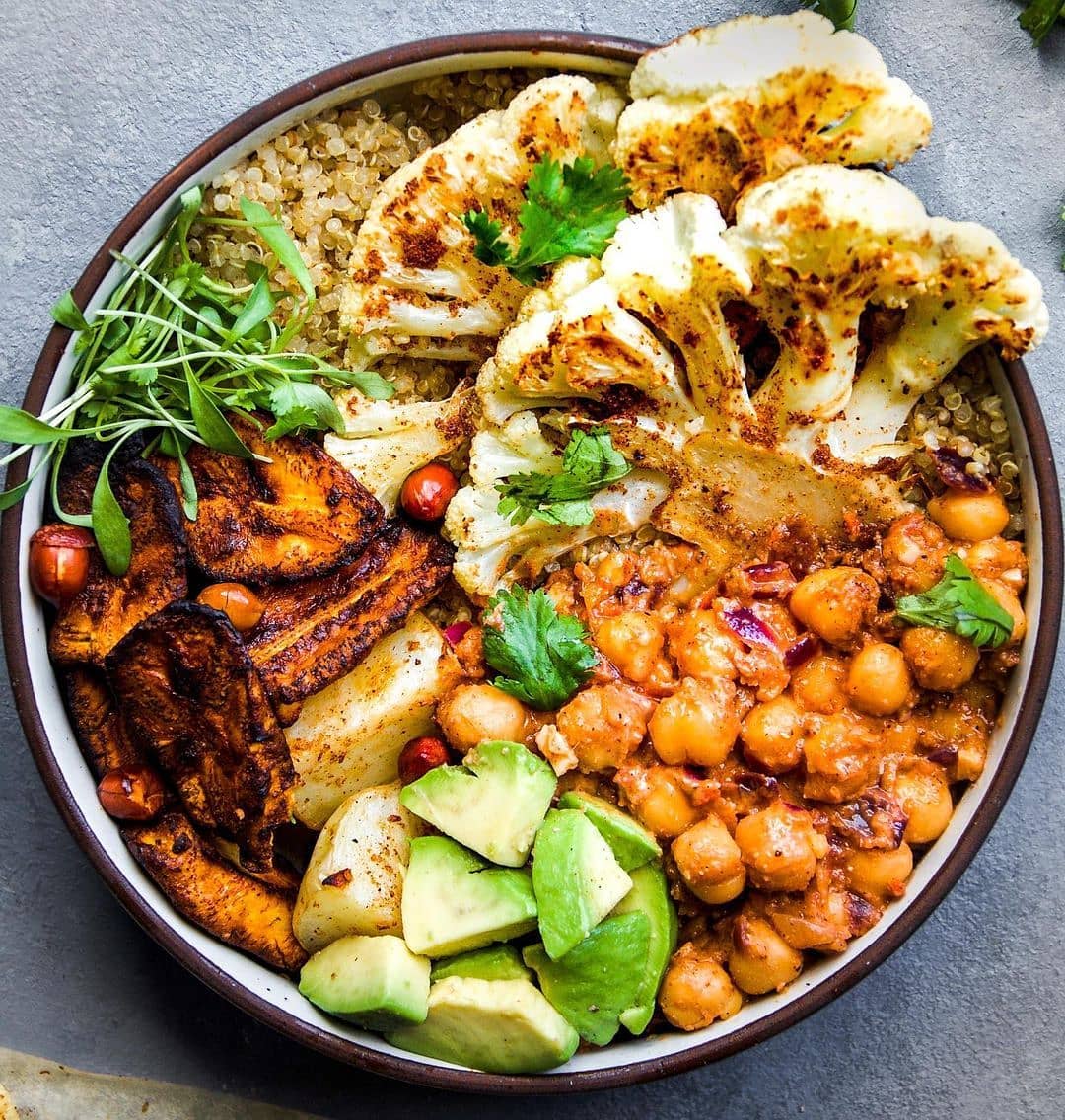 Jamaican-Inspired Vegan Bowl with Spiced Components