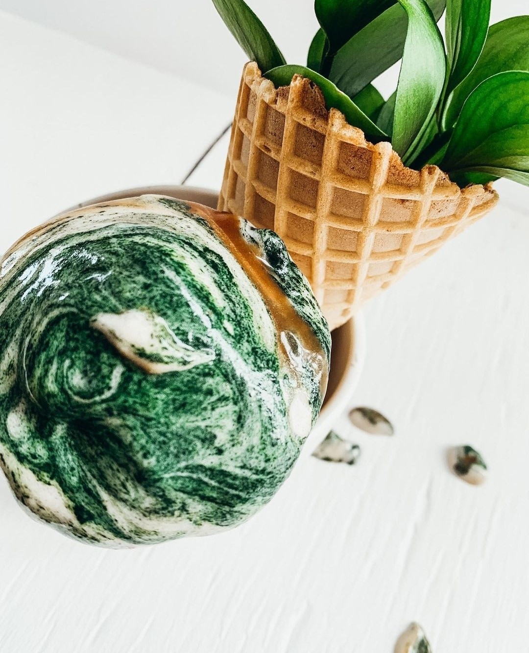 Vegan Banana Nice Cream with Spirulina