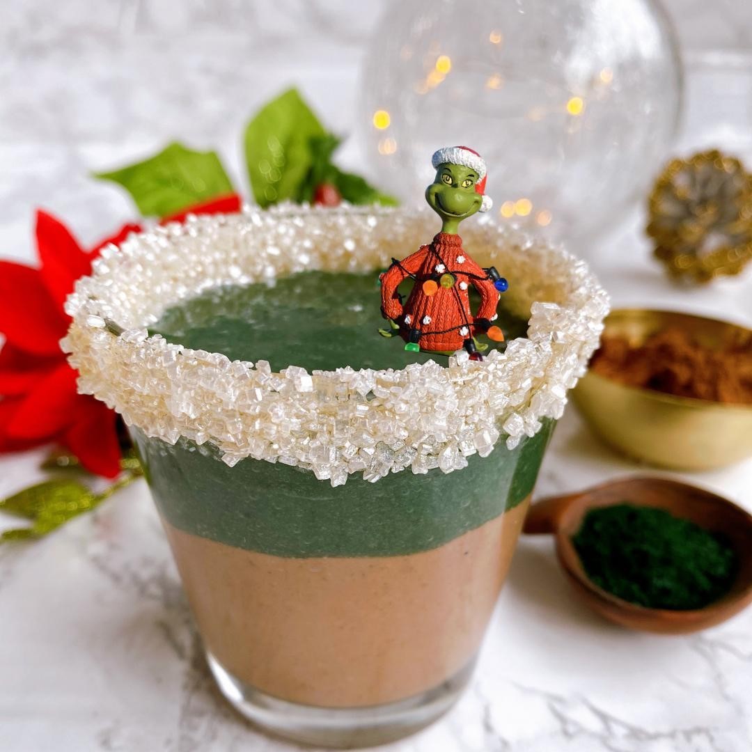 Layered Chocolate Grinch Shake