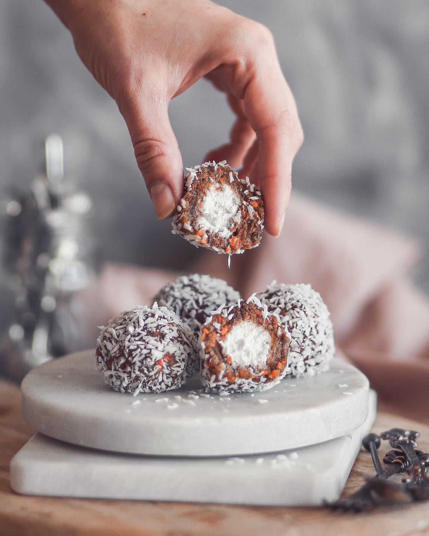 Vegan Cream Cheese-Filled Carrot Cake Bliss Balls