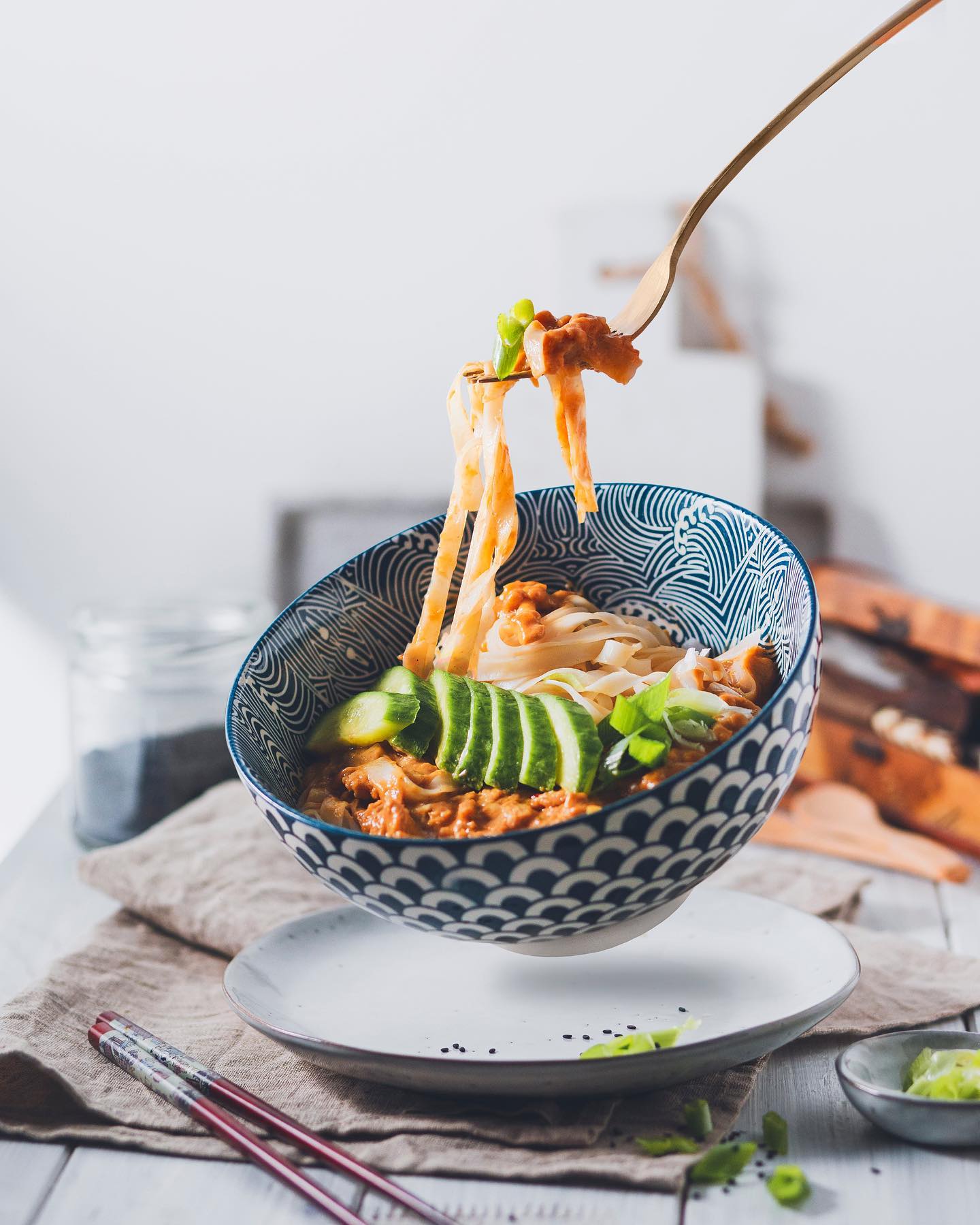 Creamy Peanut Soy Chunk Noodles