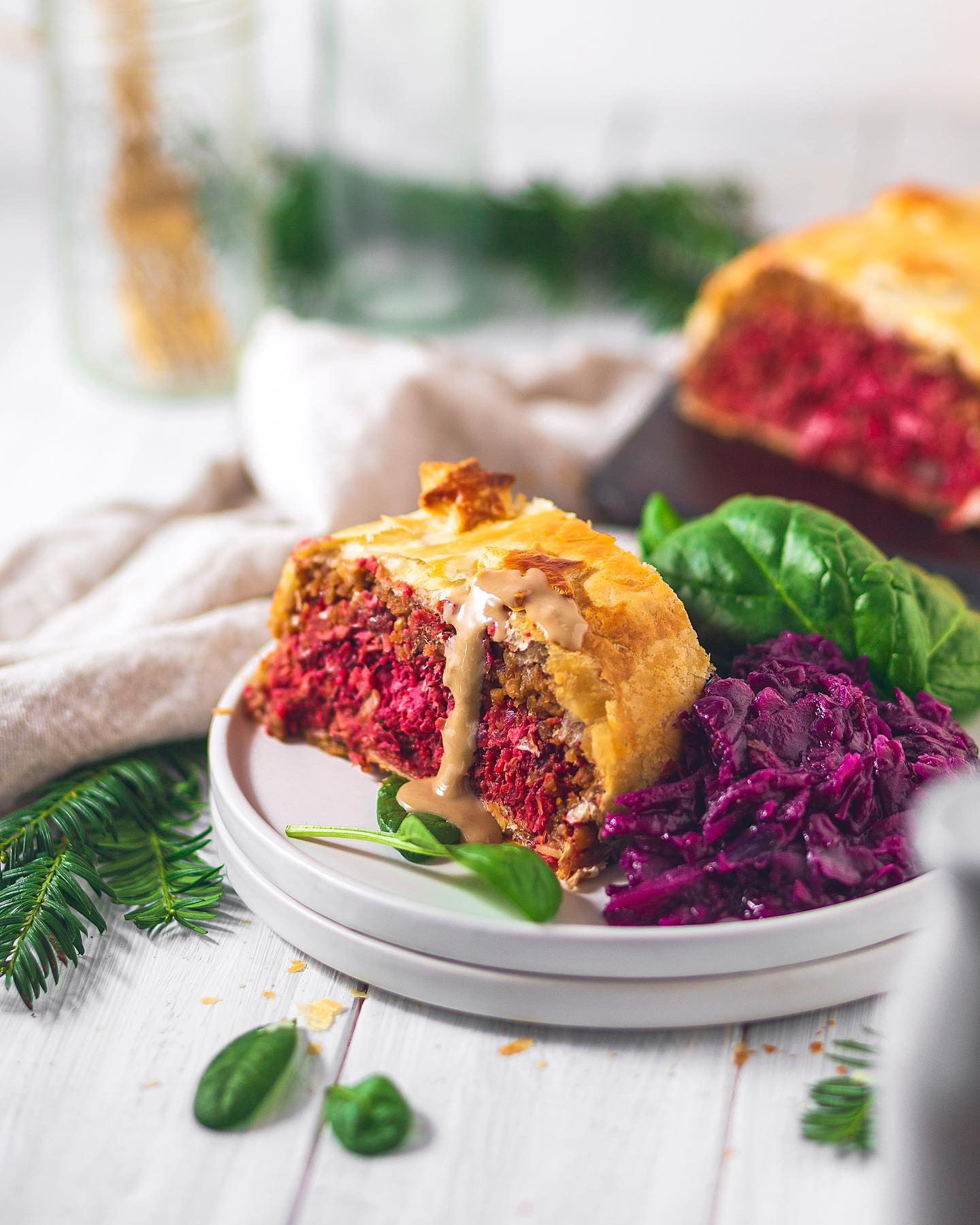 Vegan Wellington Roast with Green Jackfruit and Chestnuts