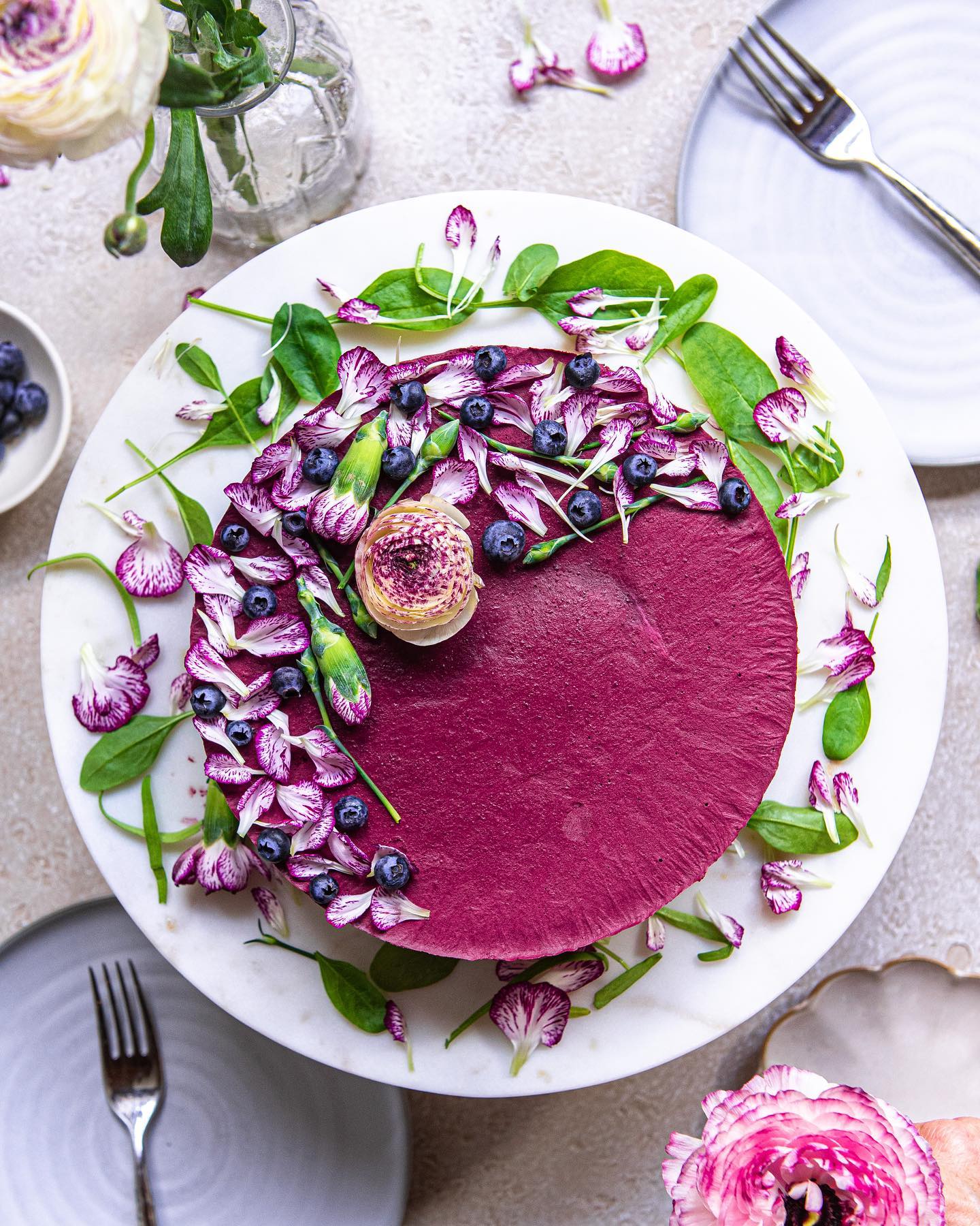 Haskap (Or Blueberry) Vegan Cheesecake