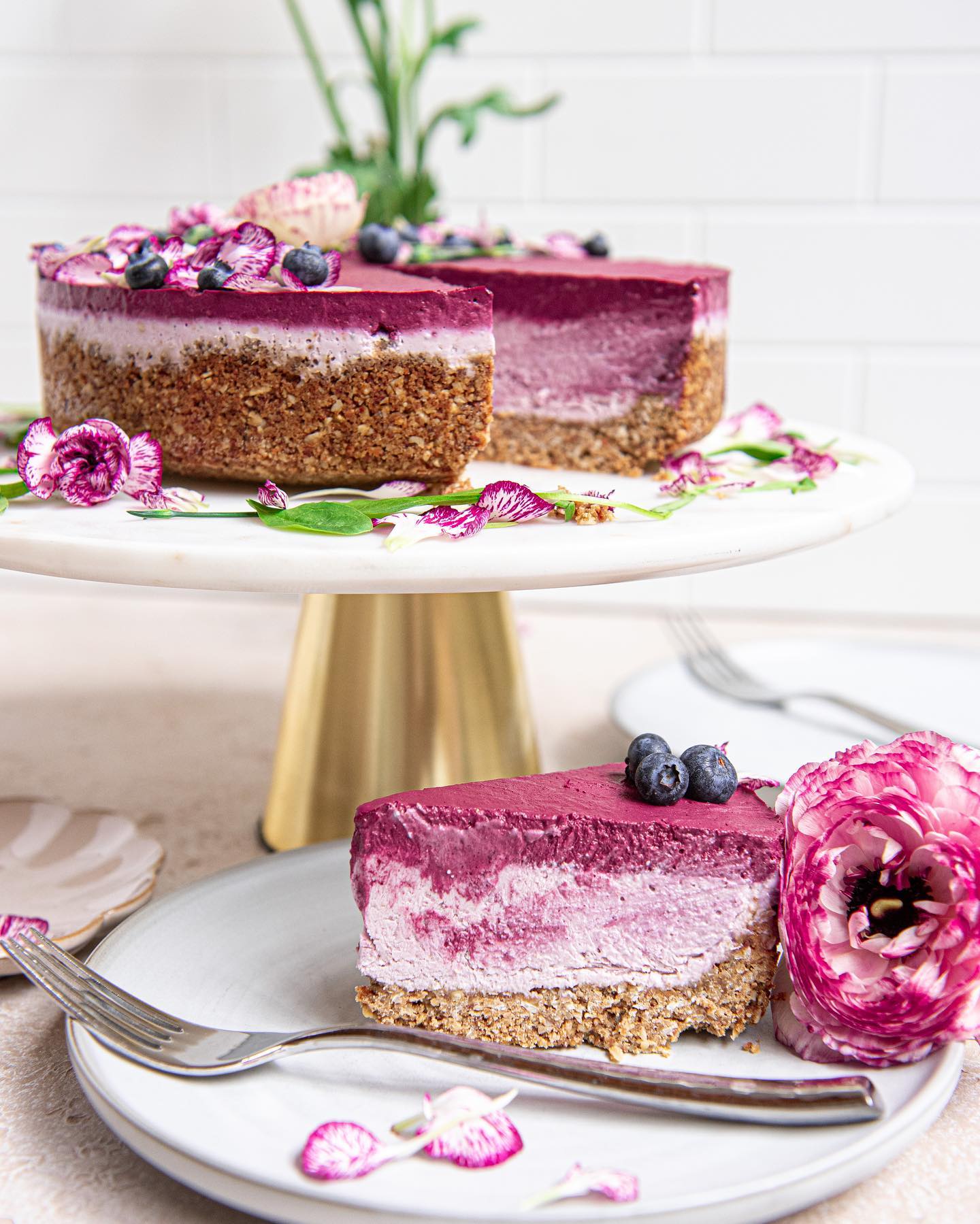 Haskap (Or Blueberry) Vegan Cheesecake