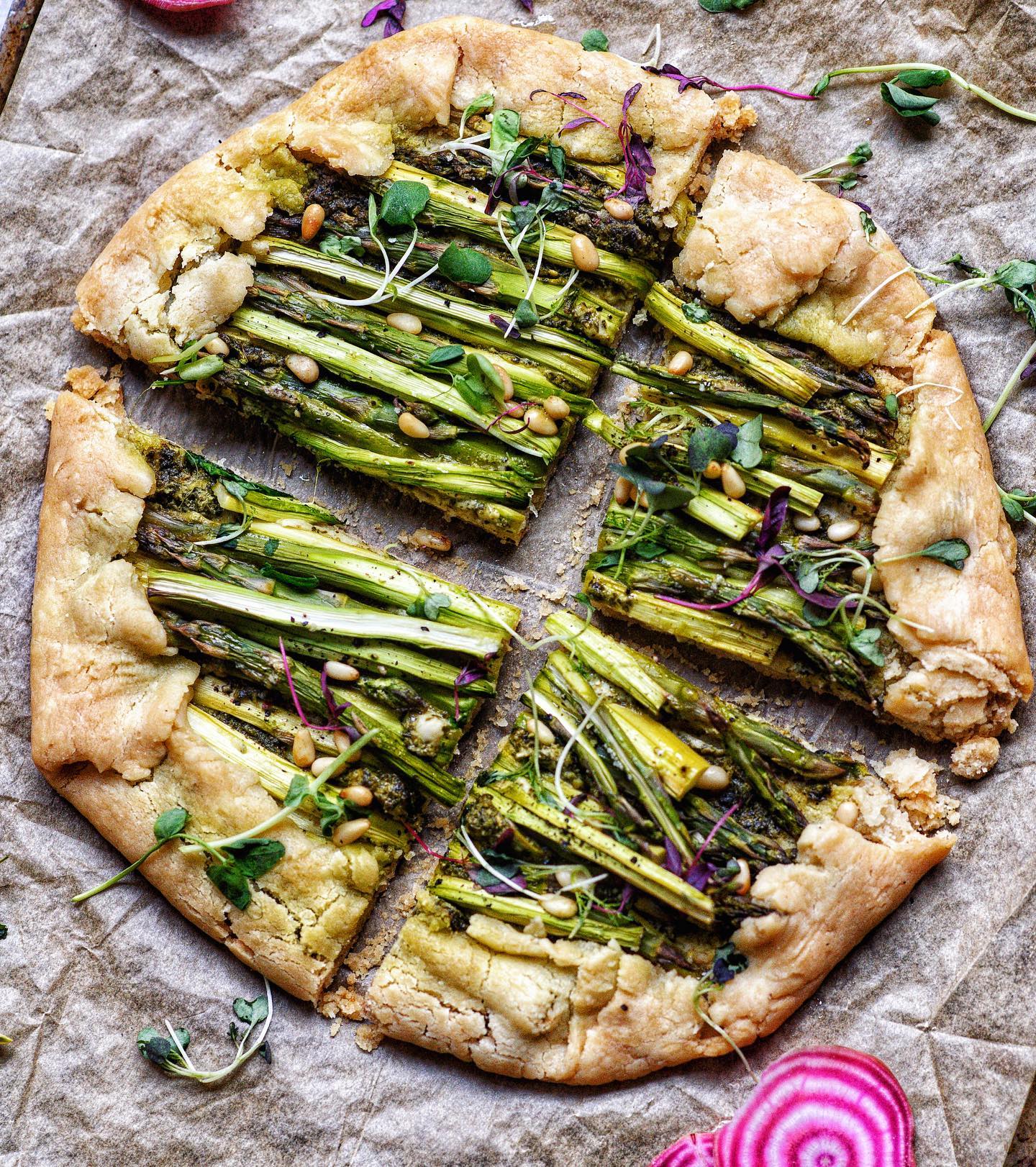 Asparagus Goat Cheese Pesto Galette