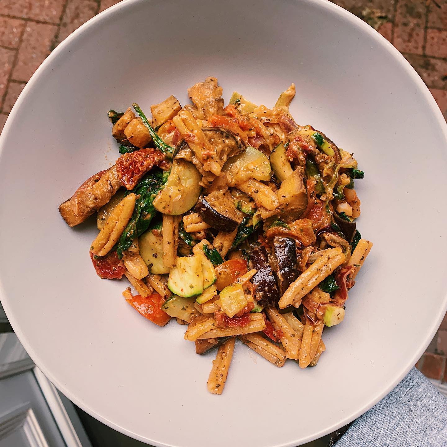 Creamy Vegetable and Chickpea Pasta Dish