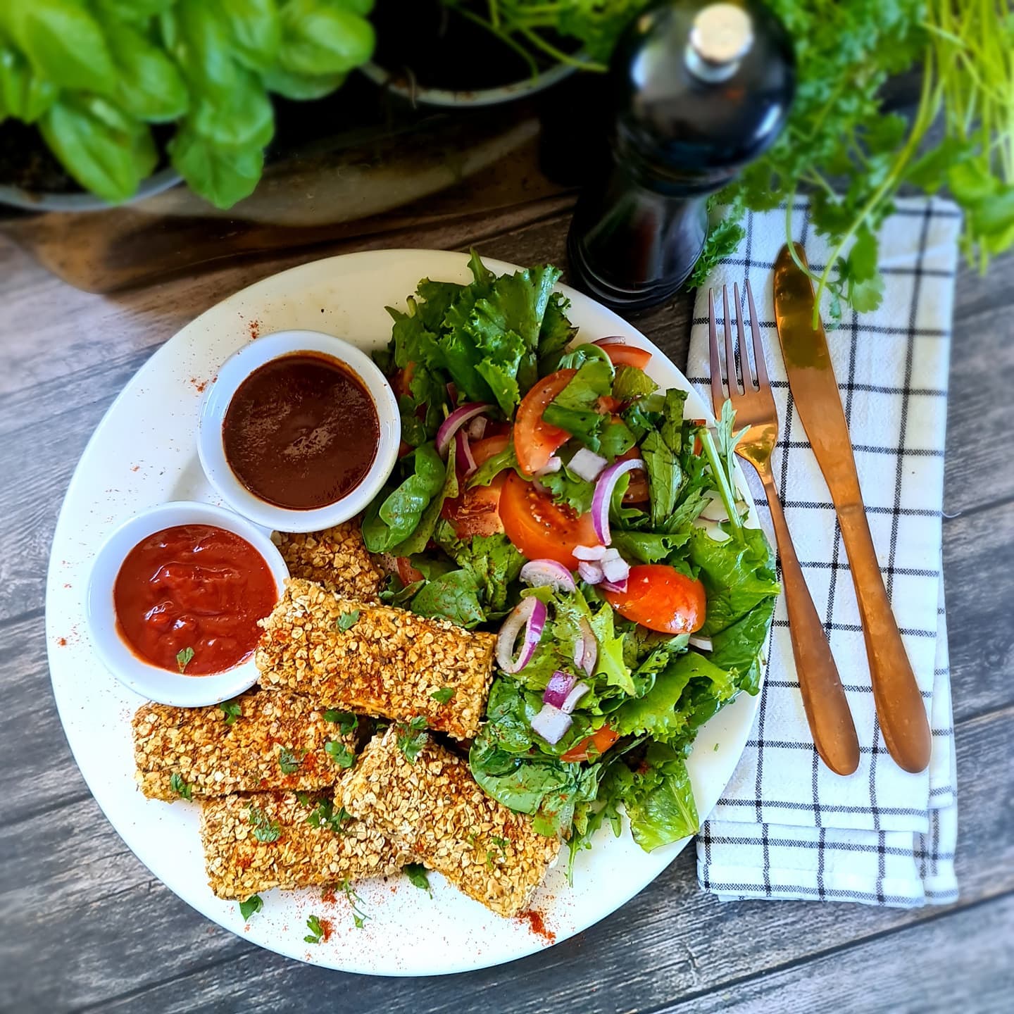 Crispy Southern Fried Tofu Dippers with Bbq Sauce