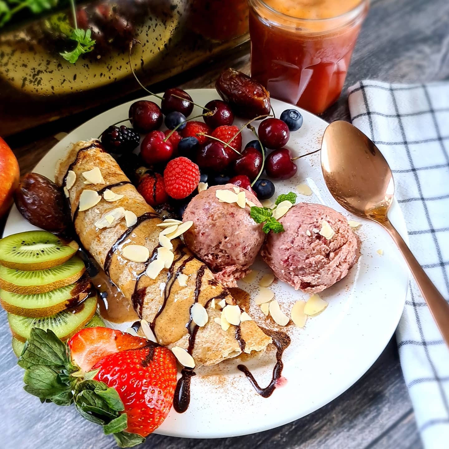 Wholesome Wholemeal Crêpe with Cherry Nice Cream