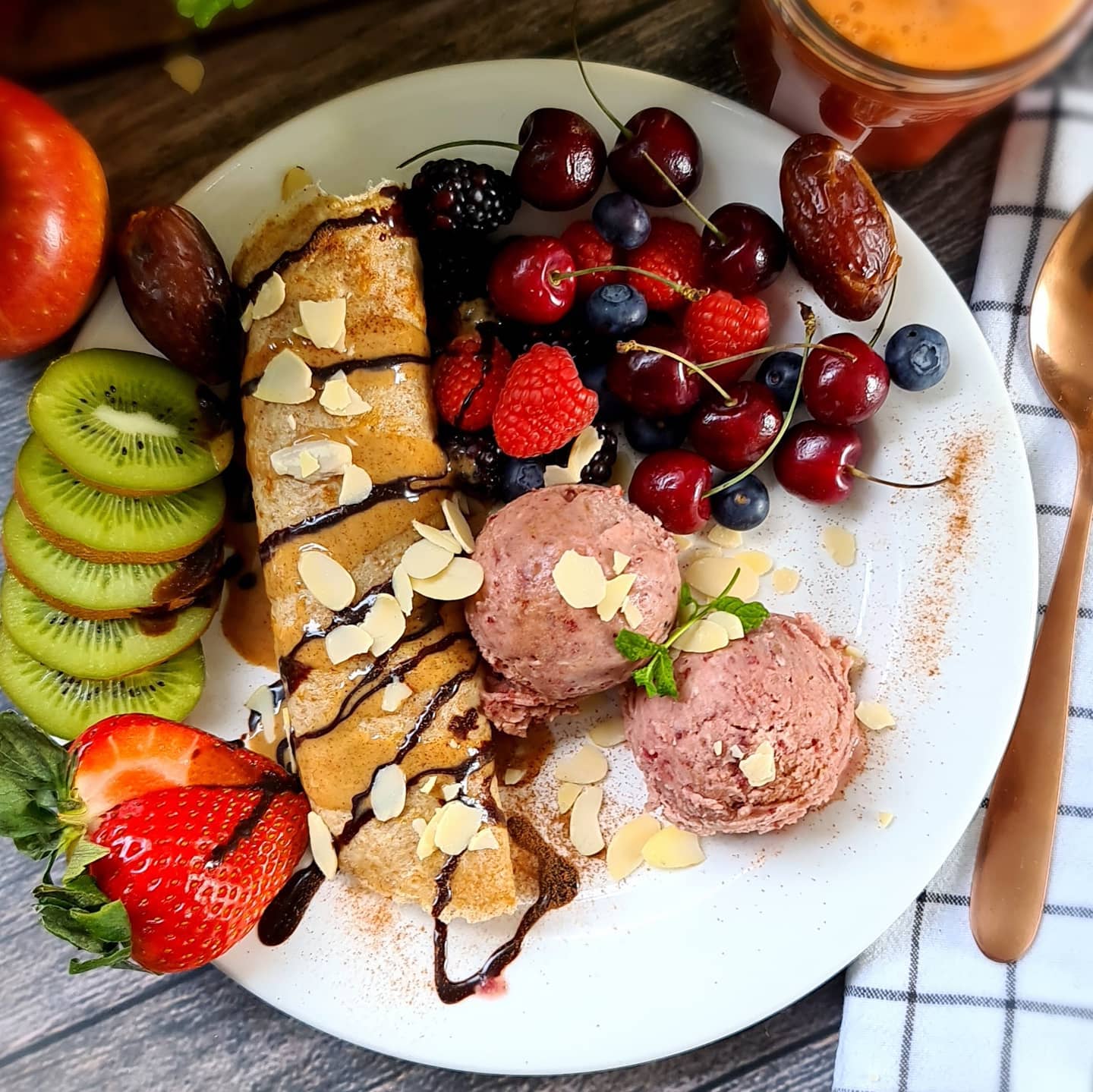 Wholesome Wholemeal Crêpe with Cherry Nice Cream