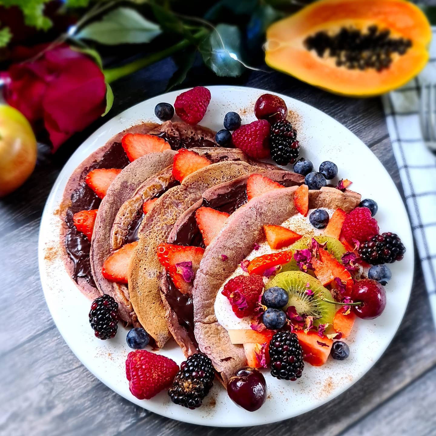 Decadent Cherry Crêpes with Dark Chocolate Hazelnut Spread