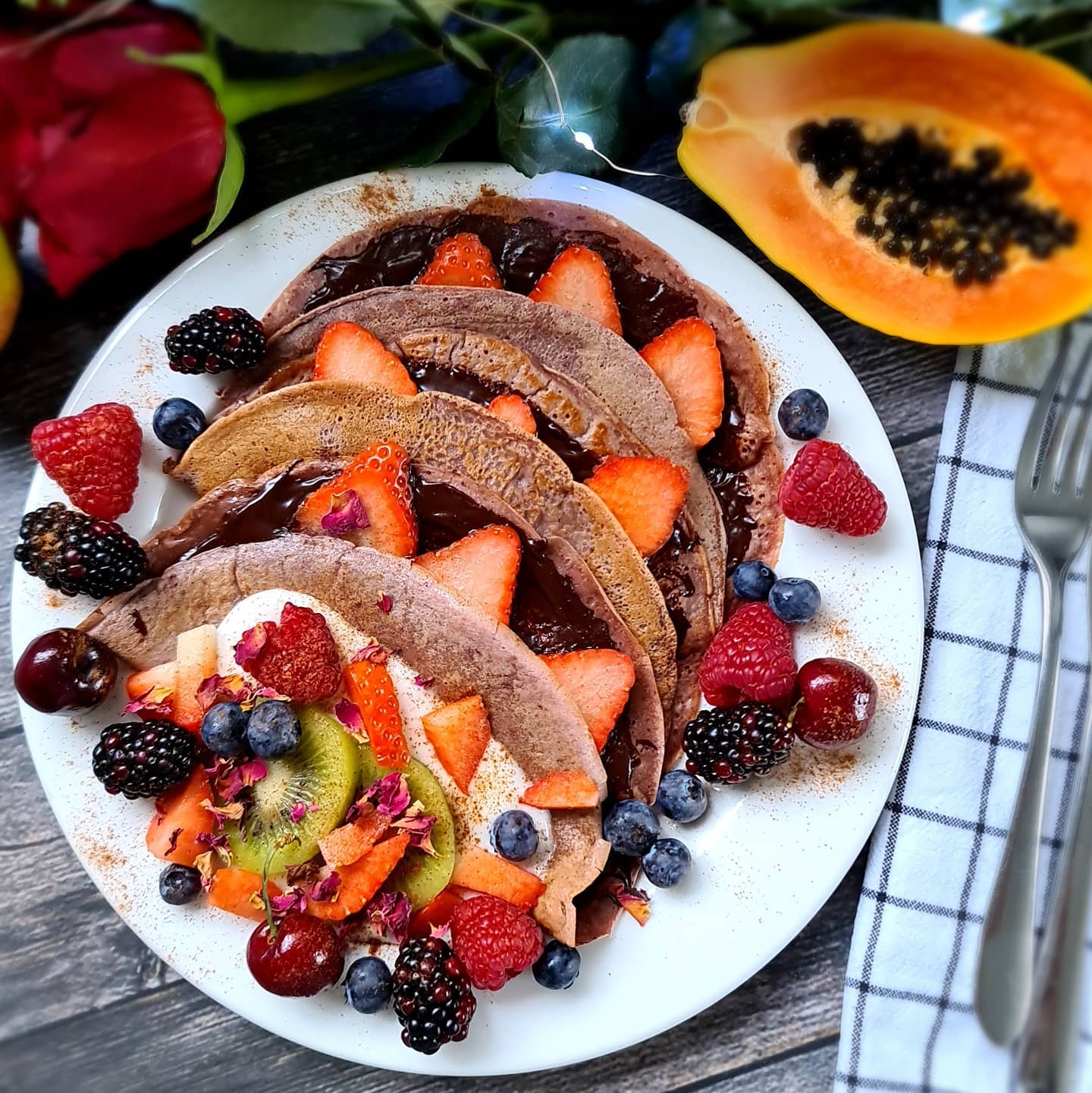 Decadent Cherry Crêpes with Dark Chocolate Hazelnut Spread