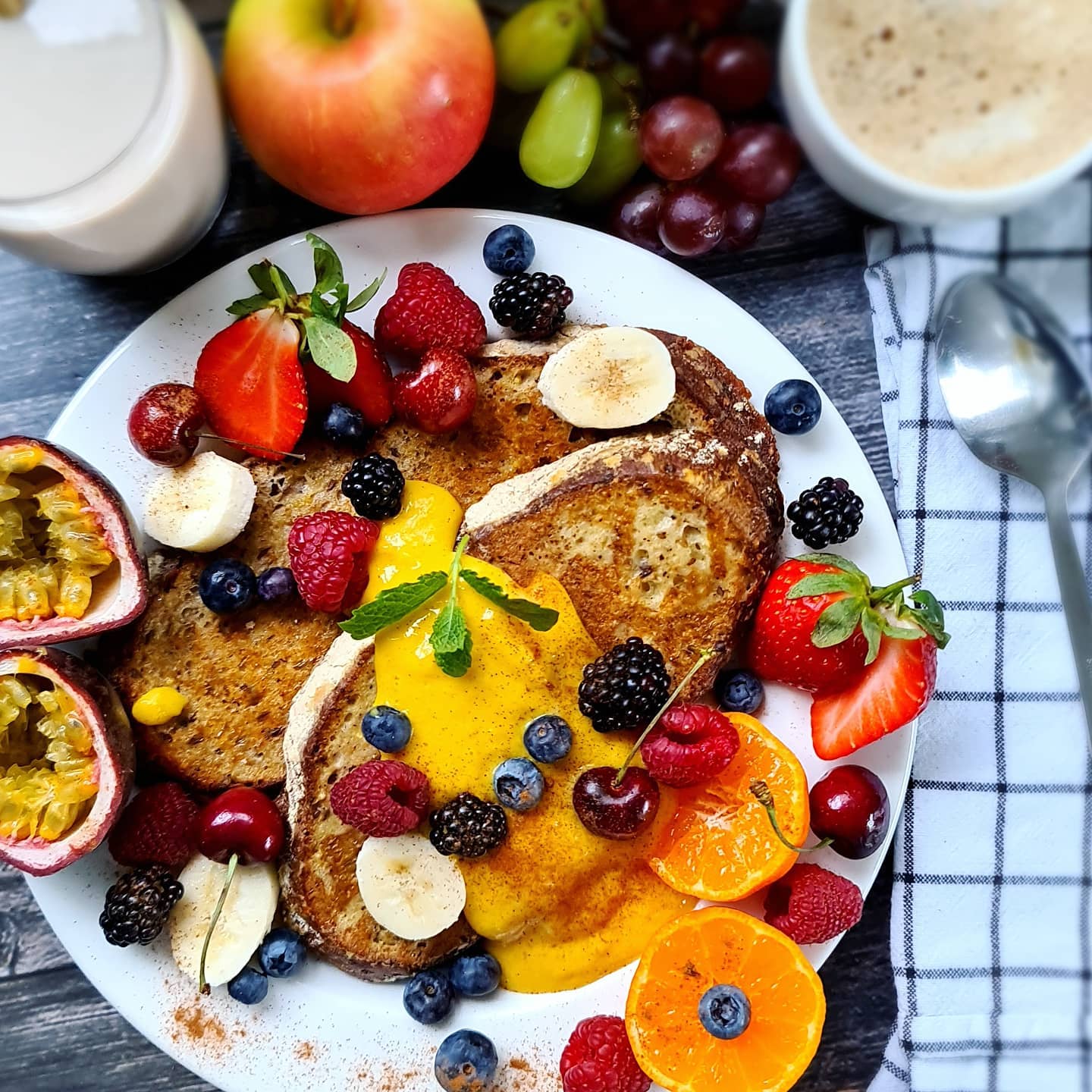 Vegan French Toast with Turmeric Ginger Moss Yoghurt