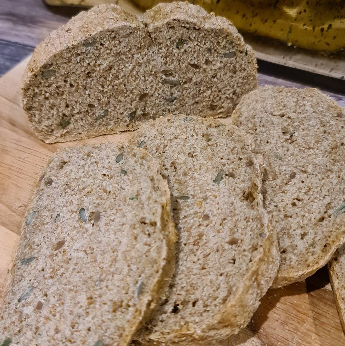 Cream of Butternut Squash Soup with Mixed Beans and Homemade Wholemeal Soda Bread