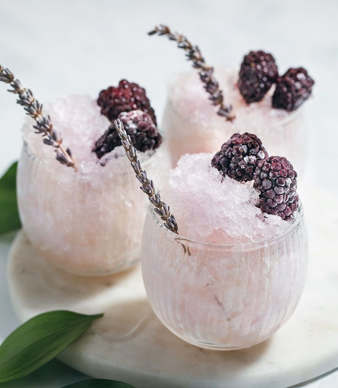Blackberry Lavender Gin Snow Cones