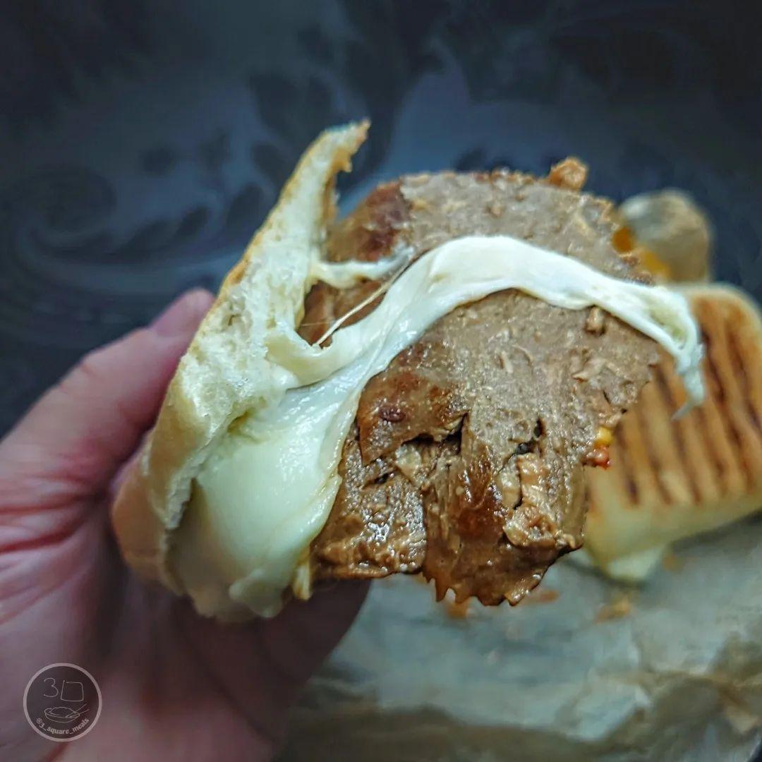 Reaper Cheese Steak Panini with Waffle Fries