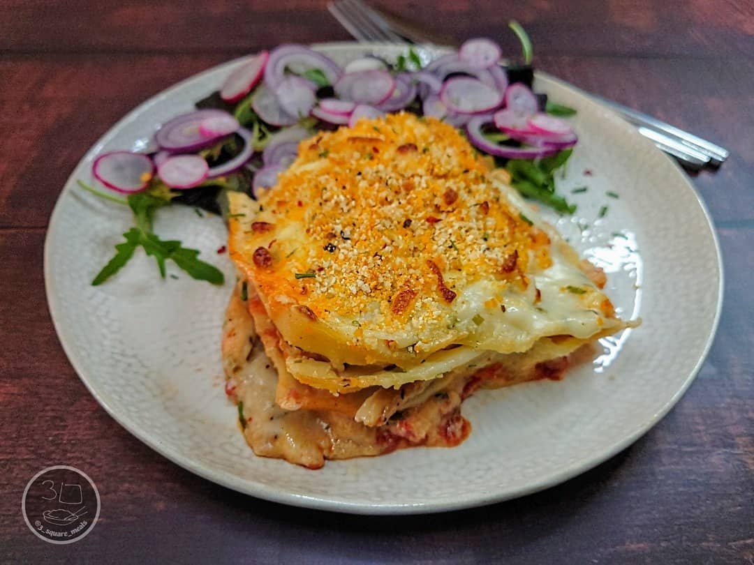 Kiev Lasagne with Garlic Herb Sauce
