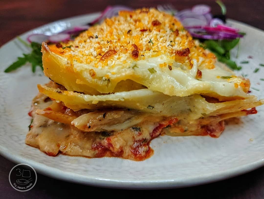 Kiev Lasagne with Garlic Herb Sauce