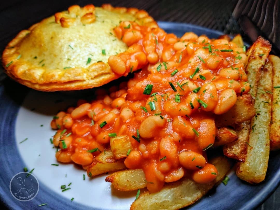 Veggie Corned Beef Pie and Chips