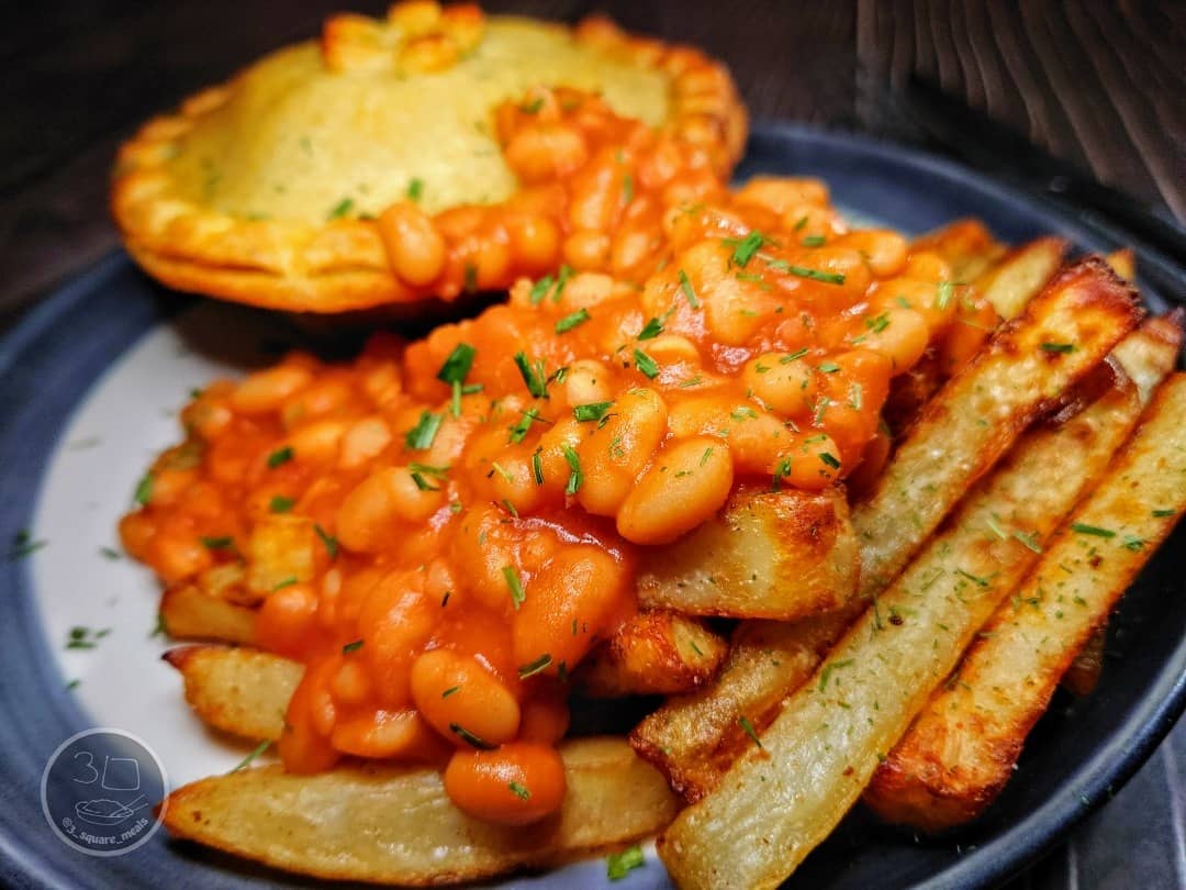 Veggie Corned Beef Pie and Chips