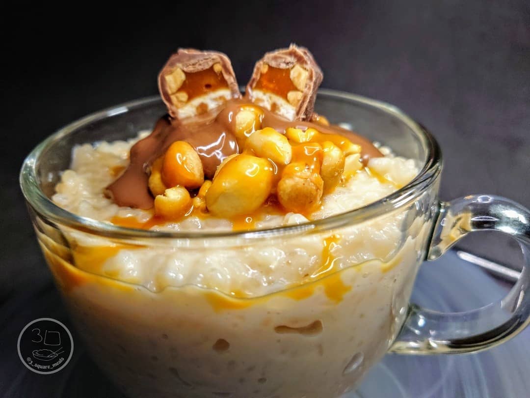 Snickers-Inspired Rice Pudding