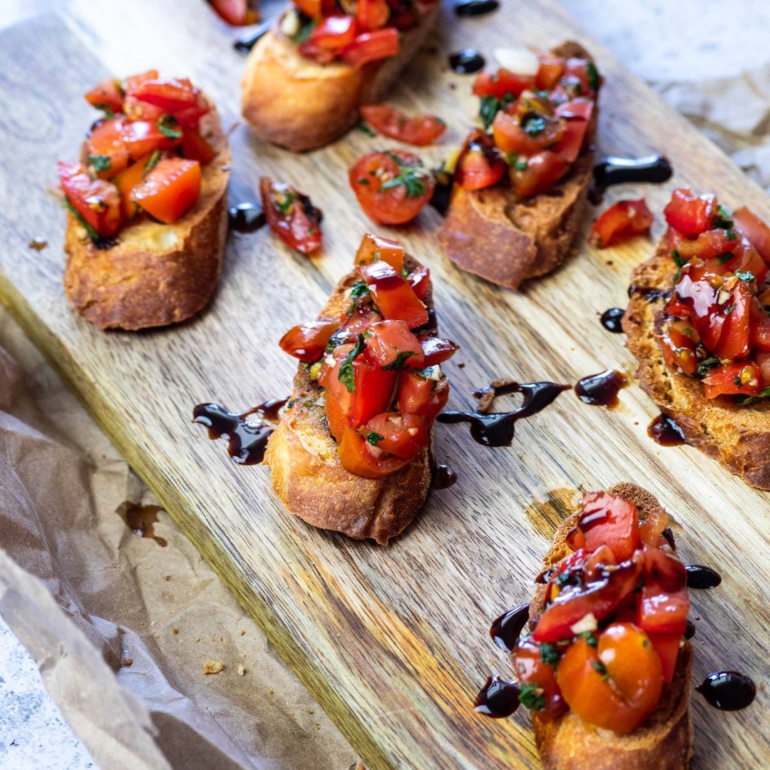 Vegan Bruschetta on Crostini