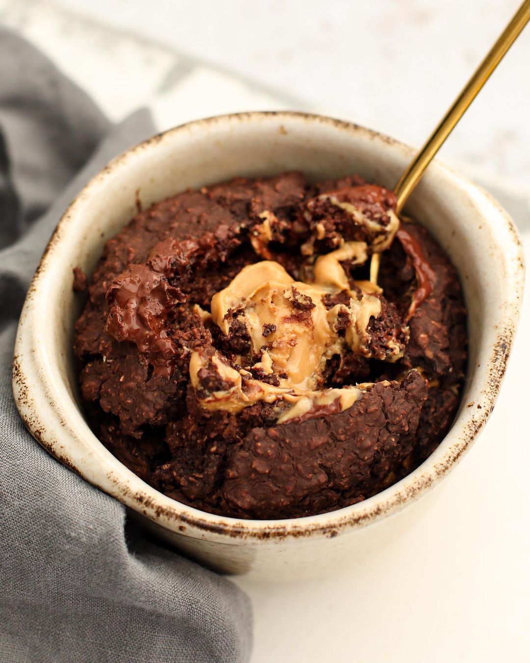 Peanut Butter and Chocolate Baked Oats