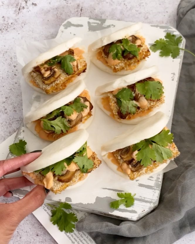 Tofu and Mushroom Bao Buns