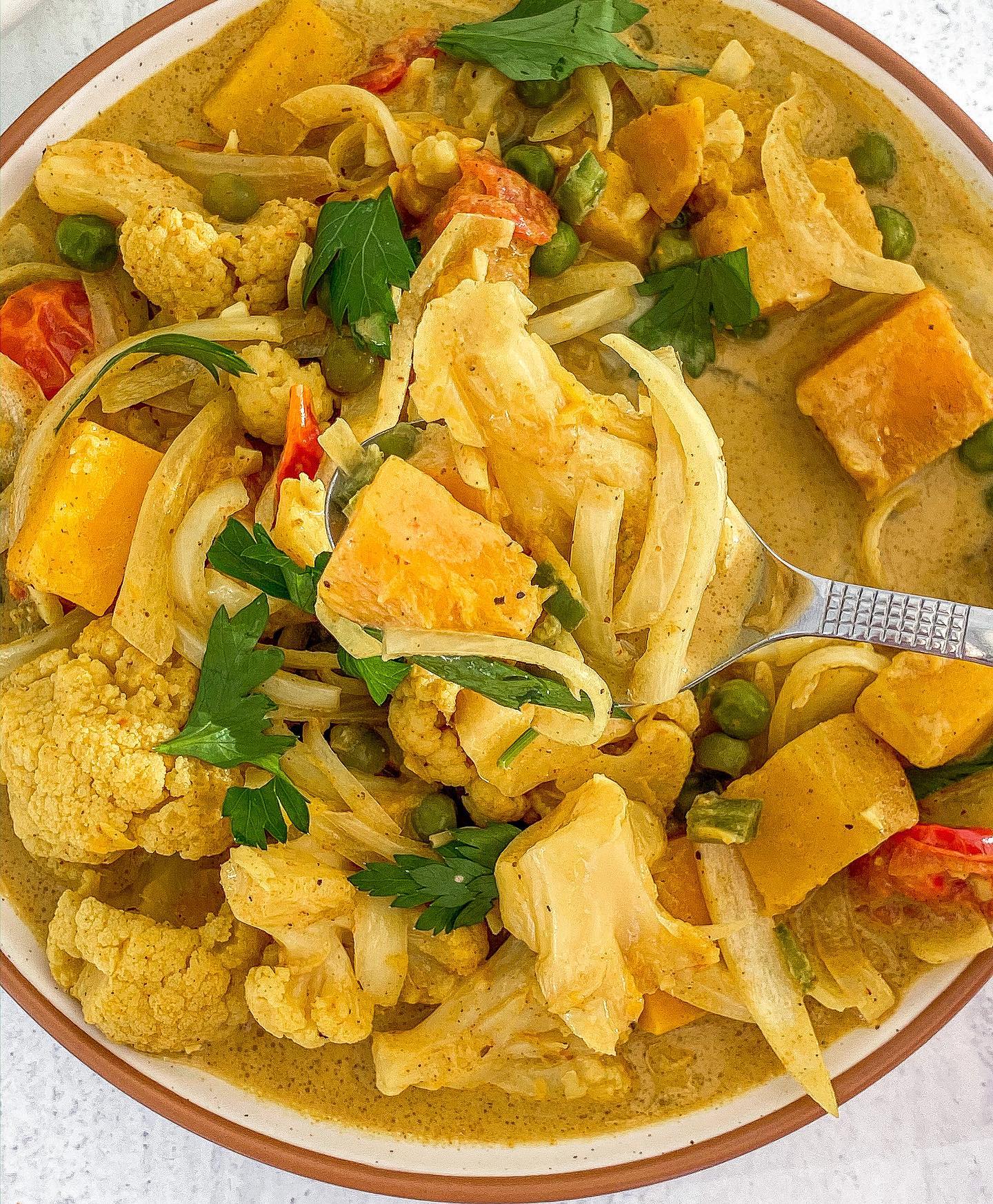 Vegan Slow-Cooker Spiced Cauliflower & Squash Curry