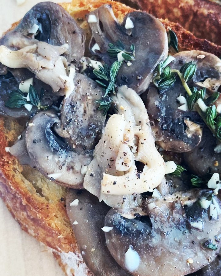 Savory Vegan Sourdough with Browned Butter Mushrooms, Sage, and Thyme