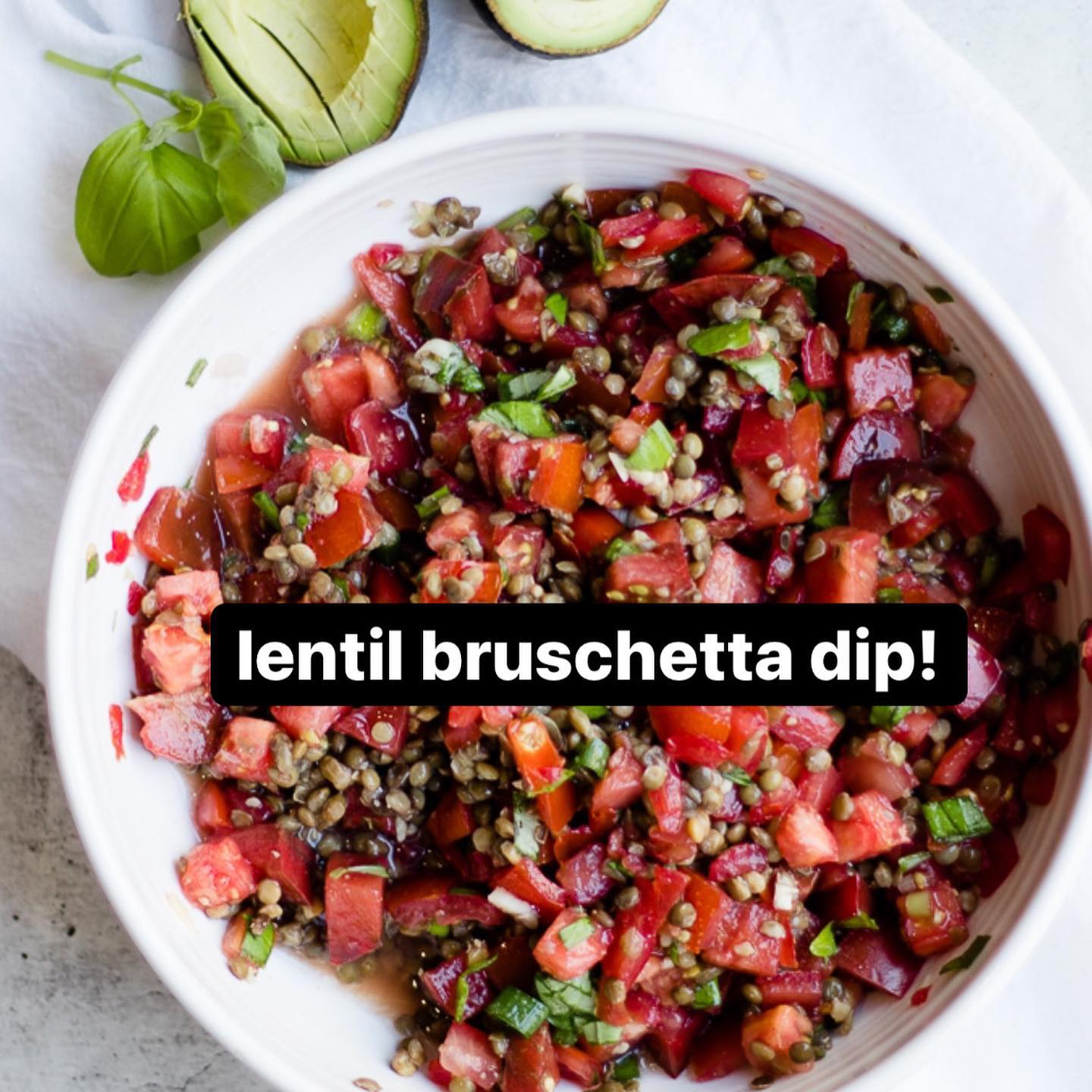 Lentil Bruschetta Dip Recipe (Oil-Free)