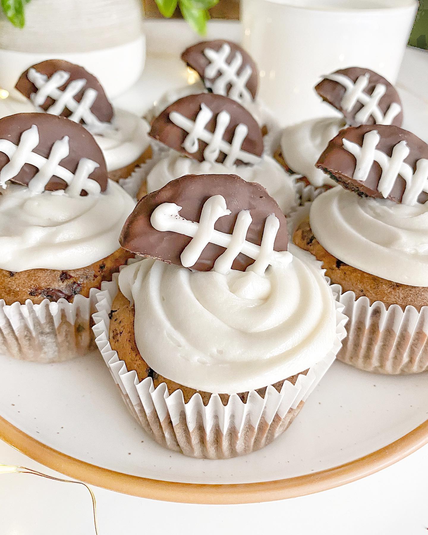 Football Cookie Cupcakes