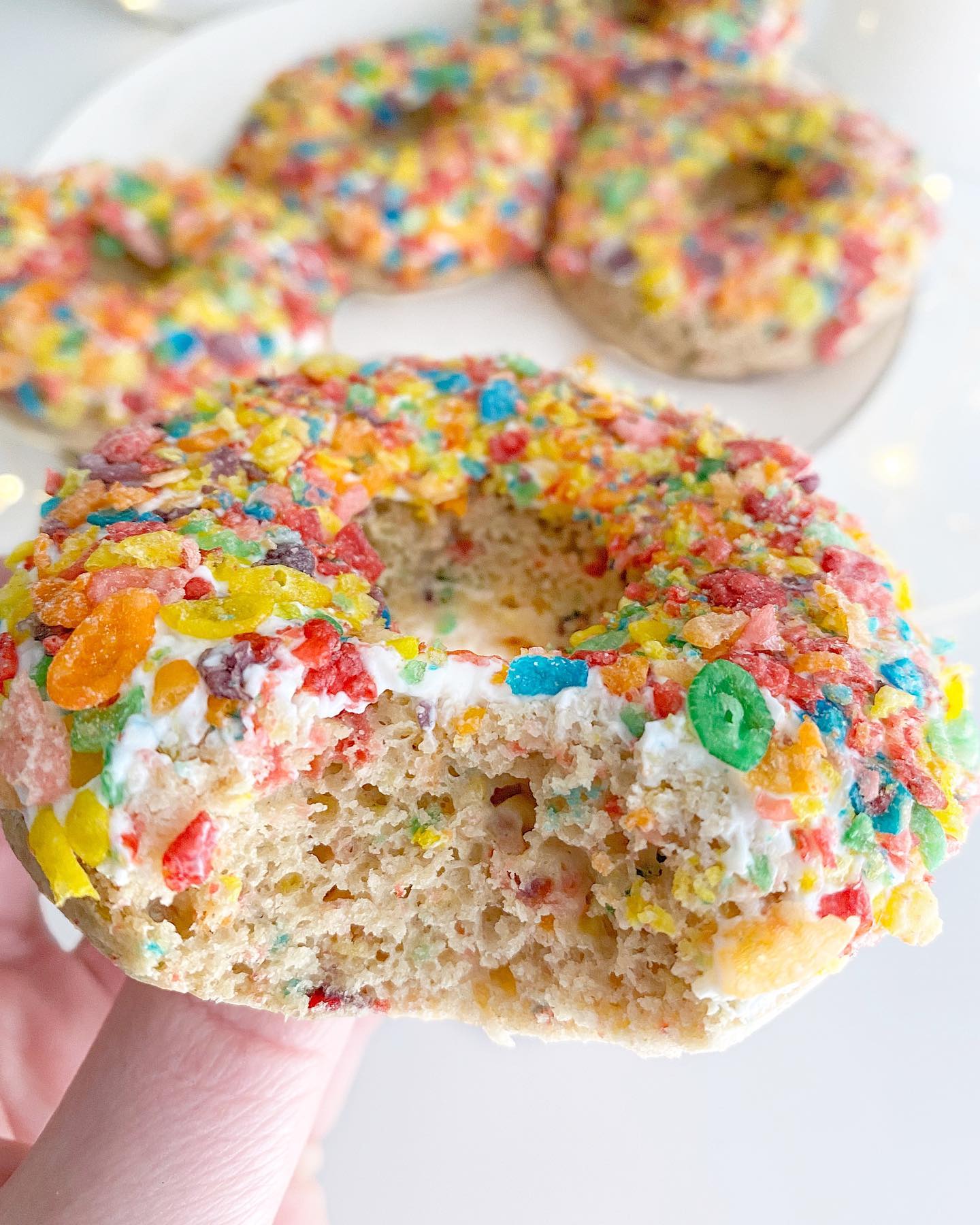 Fruity Pebbles Cereal Pancake Donuts