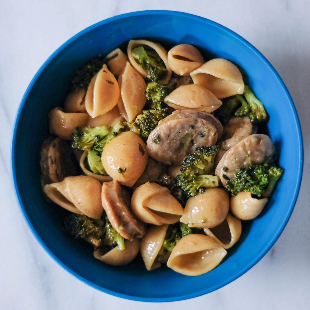 Pasta with Chicken Sausage and Roasted Broccoli