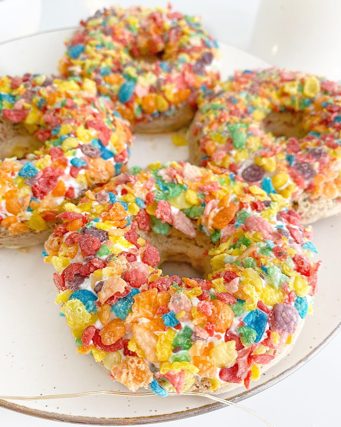 Fruity Pebbles Cereal Pancake Donuts